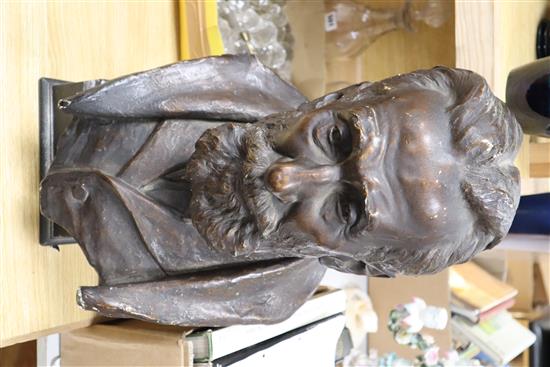 Richard Reginald Goulden (1876-1932). A bronzed plaster bust of Sir John Ross, height 54cms
